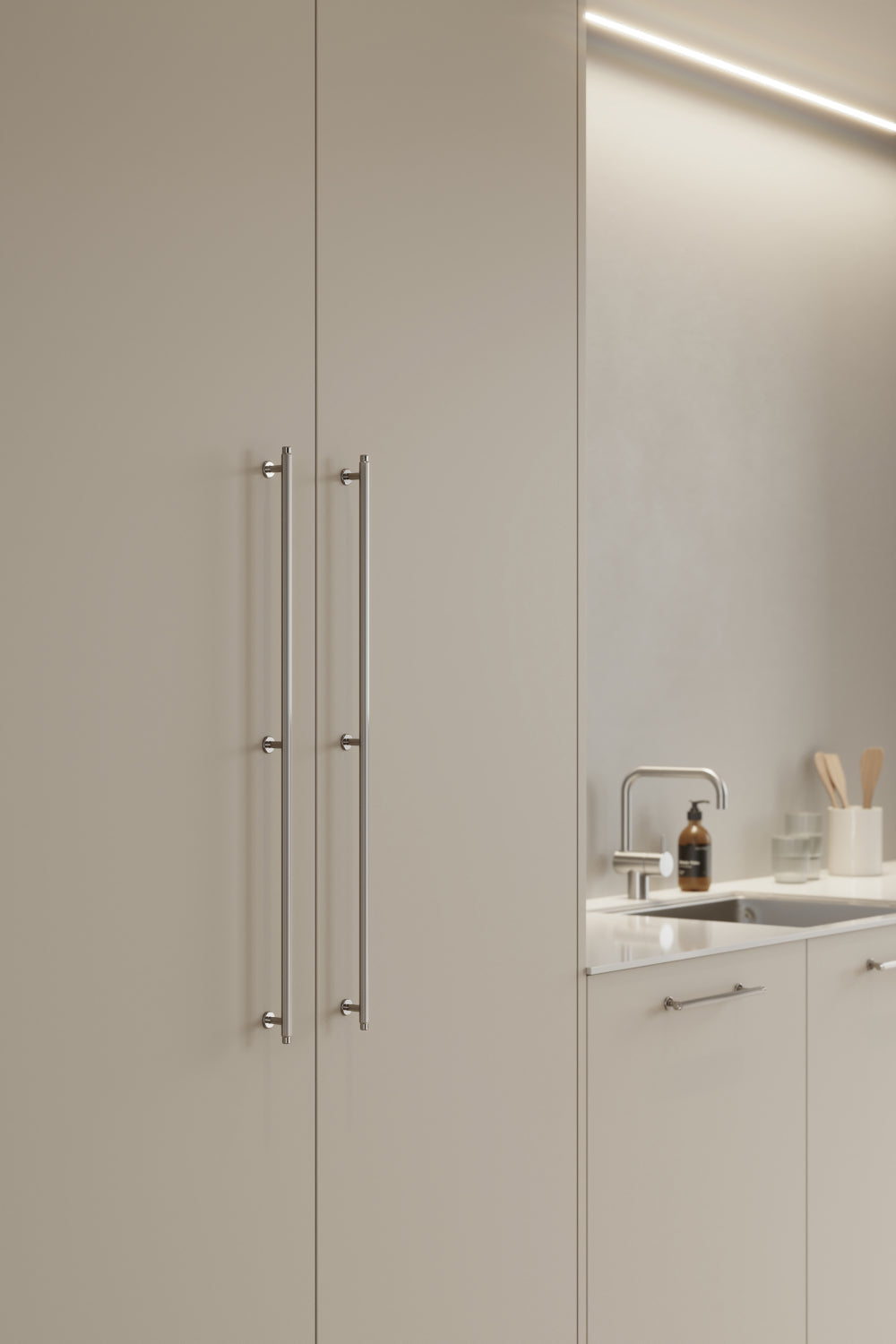 Polished Nickel "Villa" Fluted Cabinet Knobs and Pulls - Forge Hardware Studio