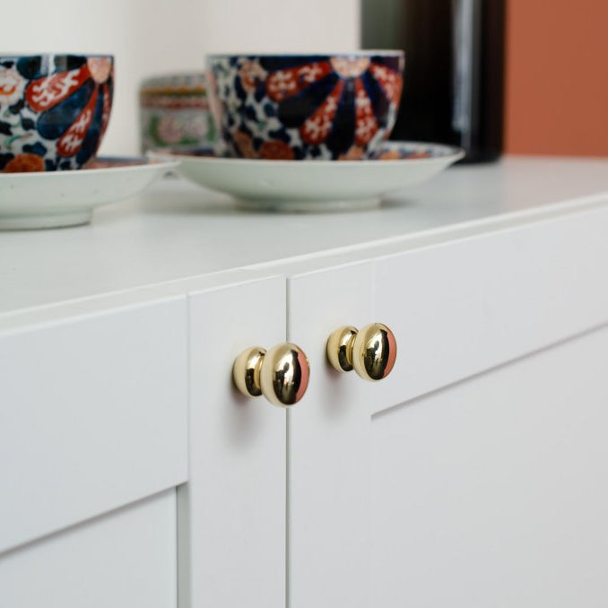 Unlacquered Polished Brass "Buoy" Cabinet Knob - Forge Hardware Studio