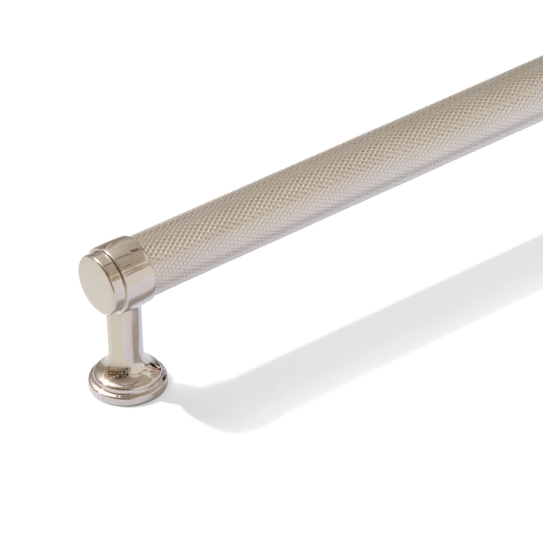 Knurled Polished Nickel "Transitional" Cabinet Knobs and Drawer Pulls - Forge Hardware Studio