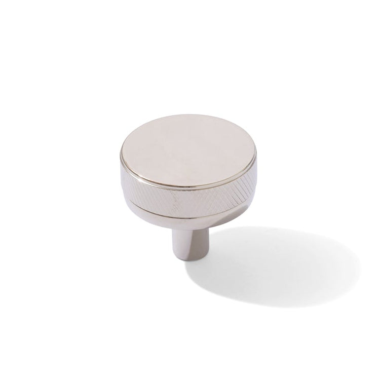 Knurled Polished Nickel "Transitional" Cabinet Knobs and Drawer Pulls - Forge Hardware Studio