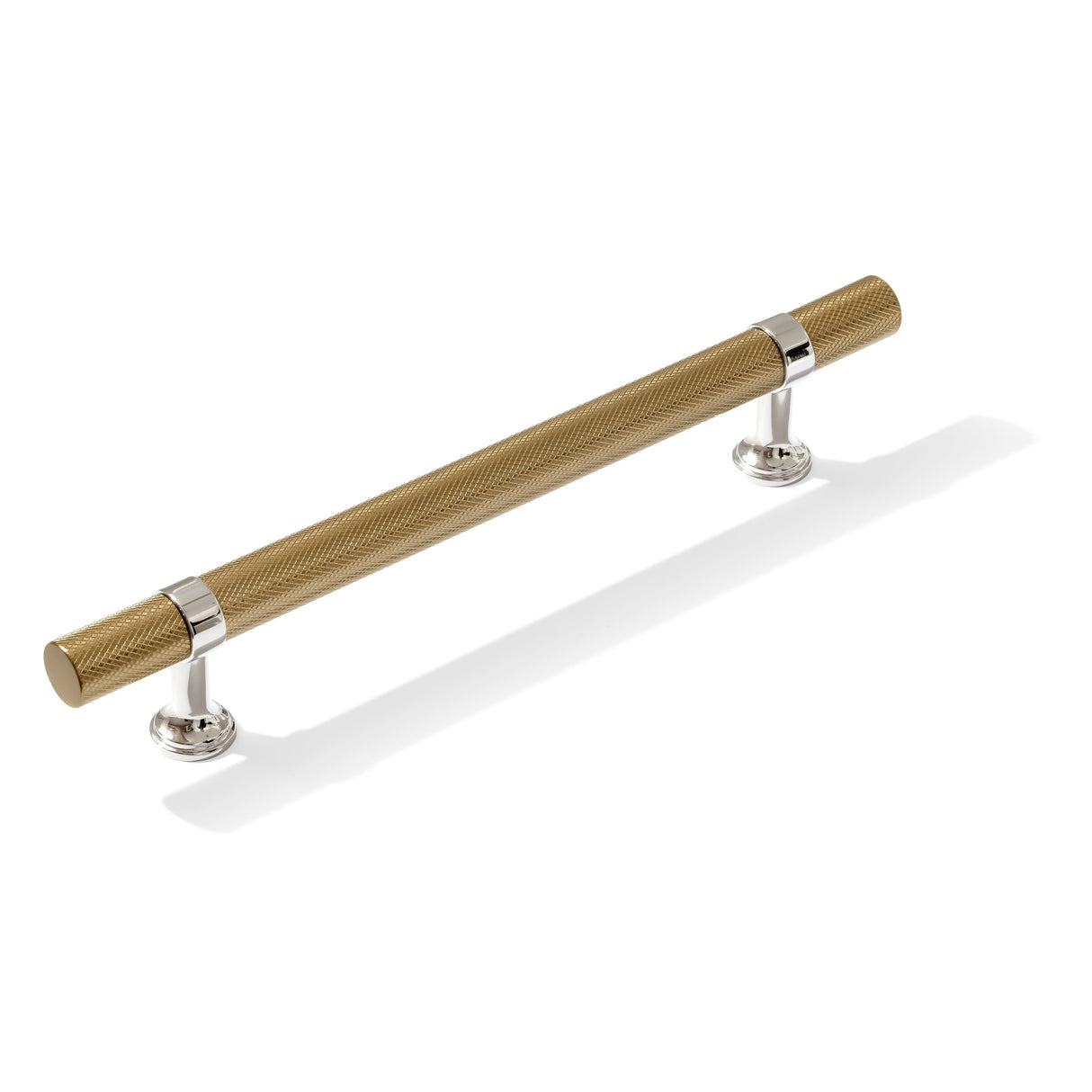 Knurled T-Bar "Contemporary" Polished Nickel and Champagne Bronze Knobs and Pulls - Forge Hardware Studio