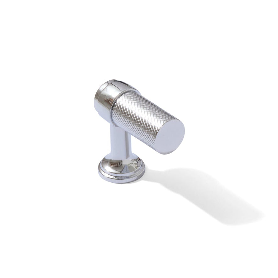 Knurled Polished Chrome "Transitional" Cabinet Knobs and Drawer Pulls - Forge Hardware Studio