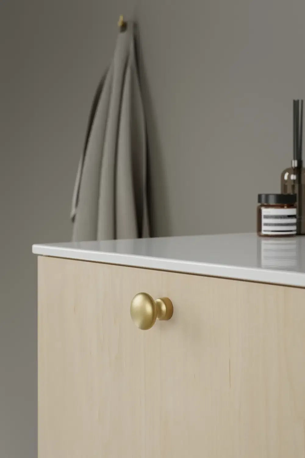 Dark Brushed Gold "Baron" Cup Pull and Knobs - Euro • Knobs