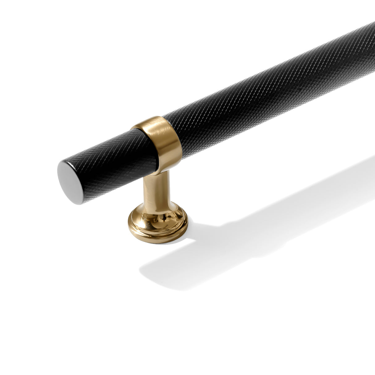 Knurled T-Bar "Contemporary" Champagne Bronze and Matte Black Knobs and Pulls - Forge Hardware Studio