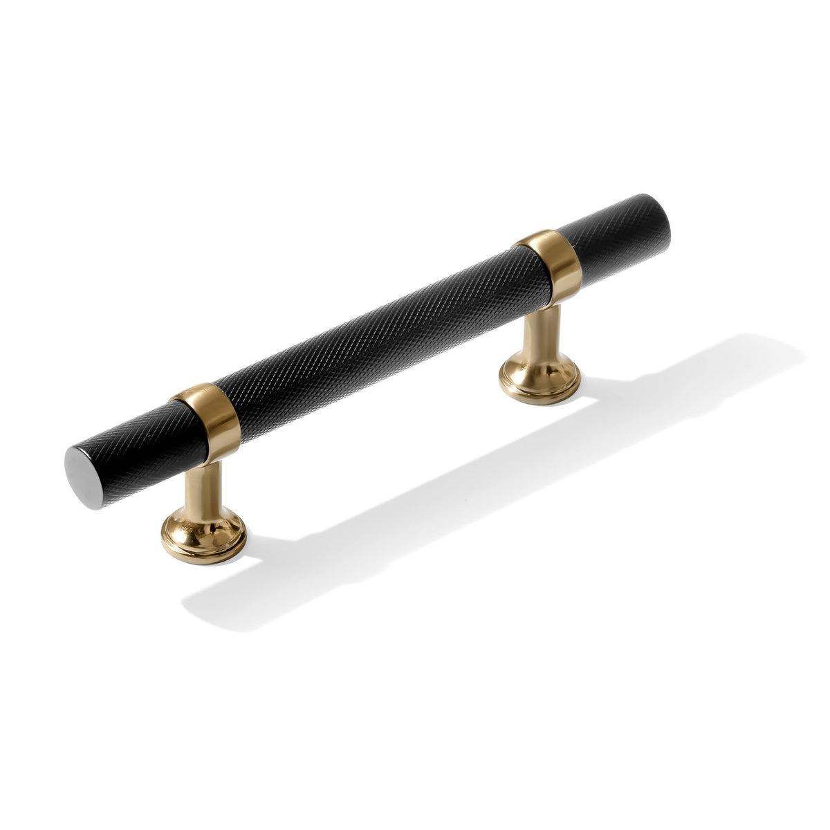 Knurled T-Bar "Contemporary" Champagne Bronze and Matte Black Knobs and Pulls - Forge Hardware Studio