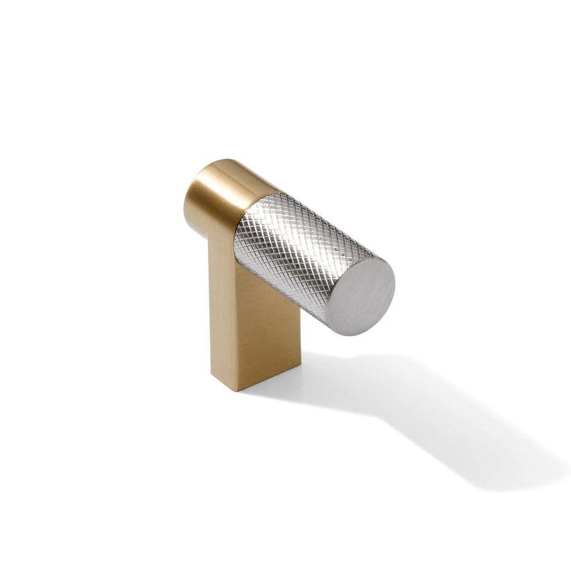 Knurled Champagne Bronze and Satin Nickel Knobs and Pulls - Forge Hardware Studio