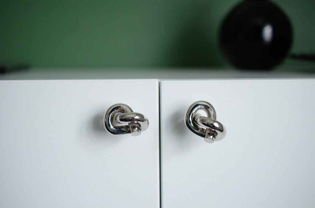 Nickel "Knot" Cabinet Knob and Hook - Forge Hardware Studio
