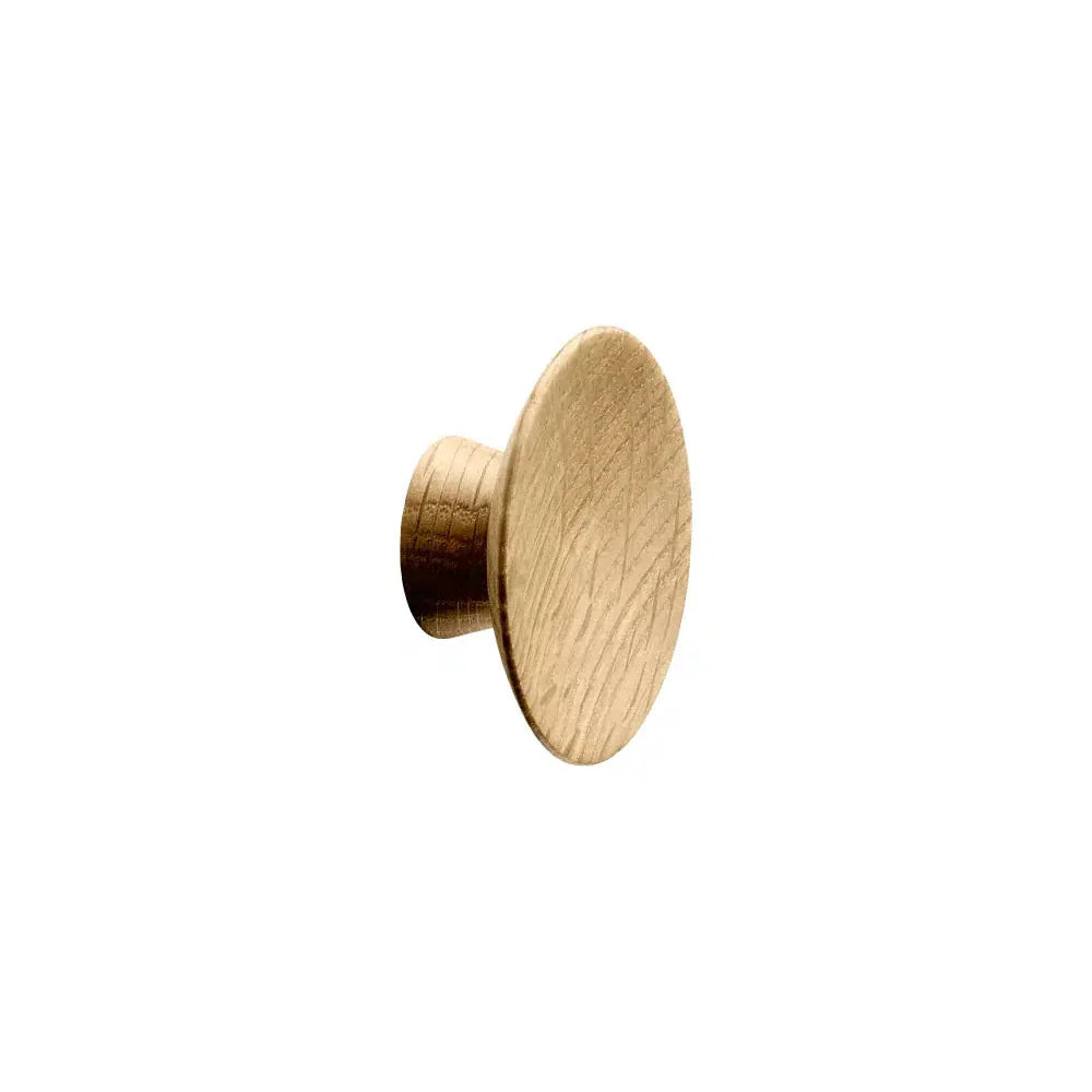 Round Wood "Olympia" Lacquered Oak Cabinet Knob - Forge Hardware Studio