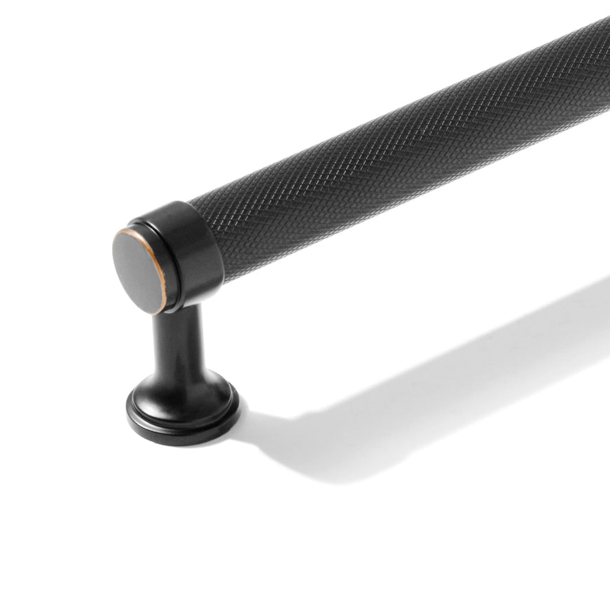 Knurled Oil Rubbed Bronze "Transitional" Cabinet Knobs and Drawer Pulls - Forge Hardware Studio