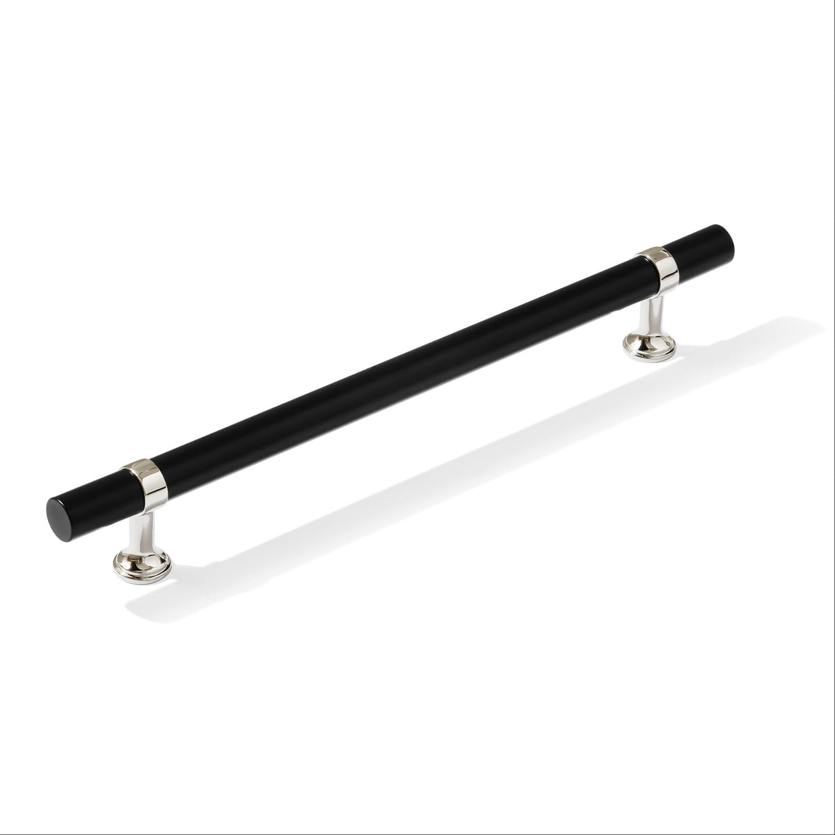 Smooth T-Bar "Contemporary" Polished Nickel and Matte Black Knobs and Pulls - Forge Hardware Studio