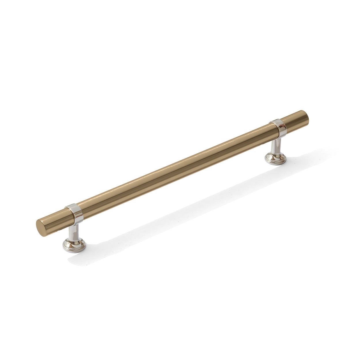 Smooth T-Bar "Contemporary" Polished Nickel and Champagne Bronze Knobs and Pulls - Forge Hardware Studio