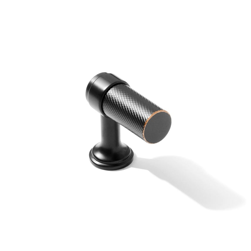 Knurled Oil Rubbed Bronze "Transitional" Cabinet Knobs and Drawer Pulls - Forge Hardware Studio