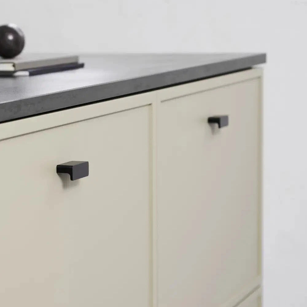 Brushed Matte Black "Elan" Knob and Drawer Pulls - Forge Hardware Studio