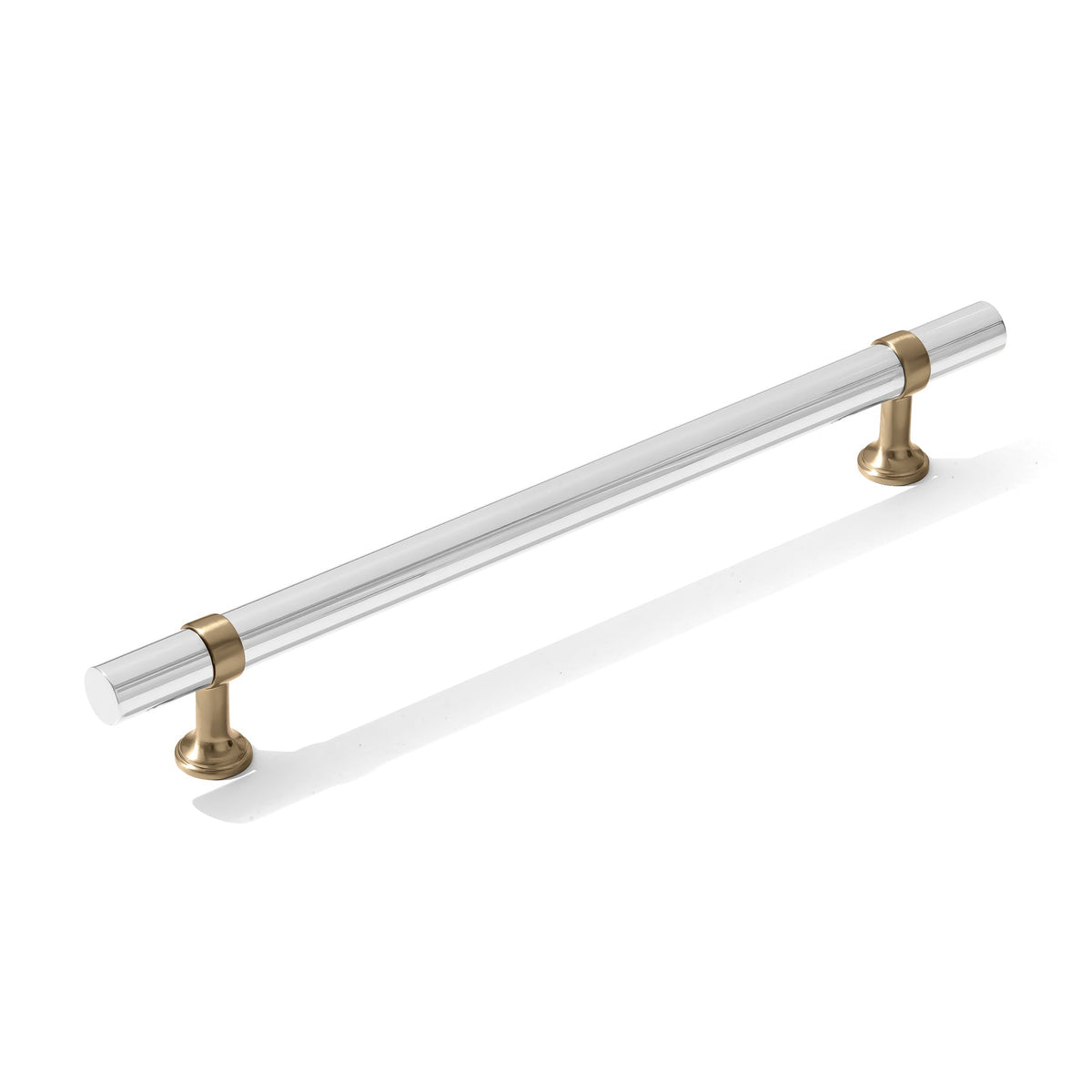 Smooth T-Bar "Contemporary" Champagne Bronze and Polished Chrome Knobs and Pulls - Forge Hardware Studio