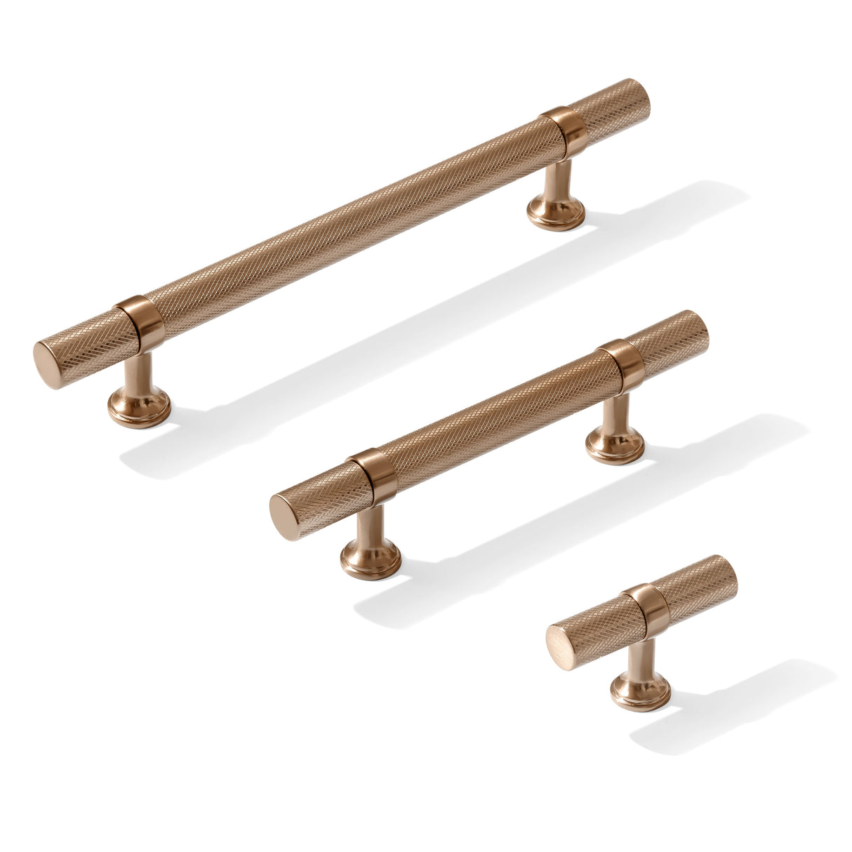 Knurled T-Bar "Contemporary" Bronze Copper Knobs and Pulls - Forge Hardware Studio
