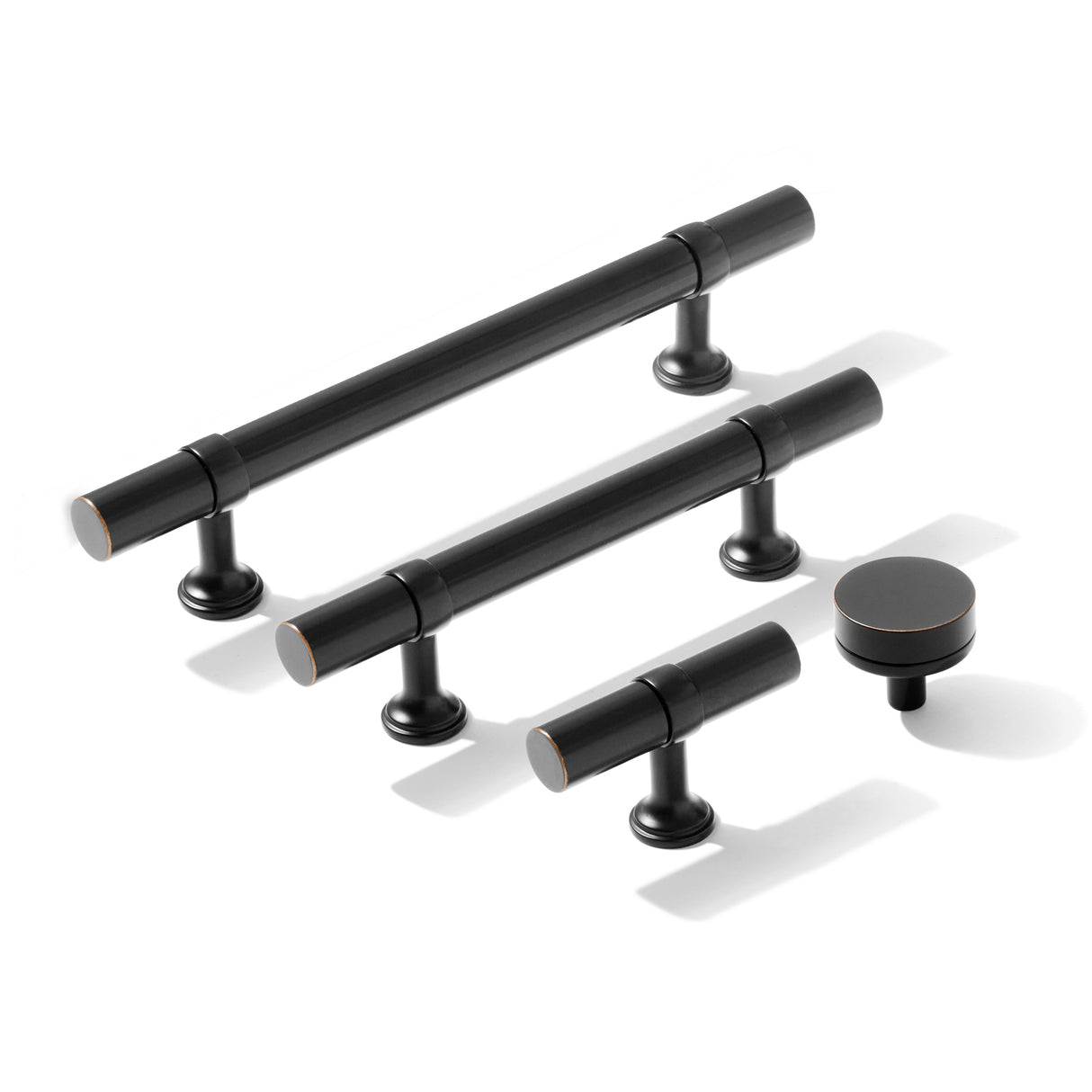 Smooth T-Bar "Contemporary" Oil Rubbed Bronze Knobs and Pulls - Forge Hardware Studio
