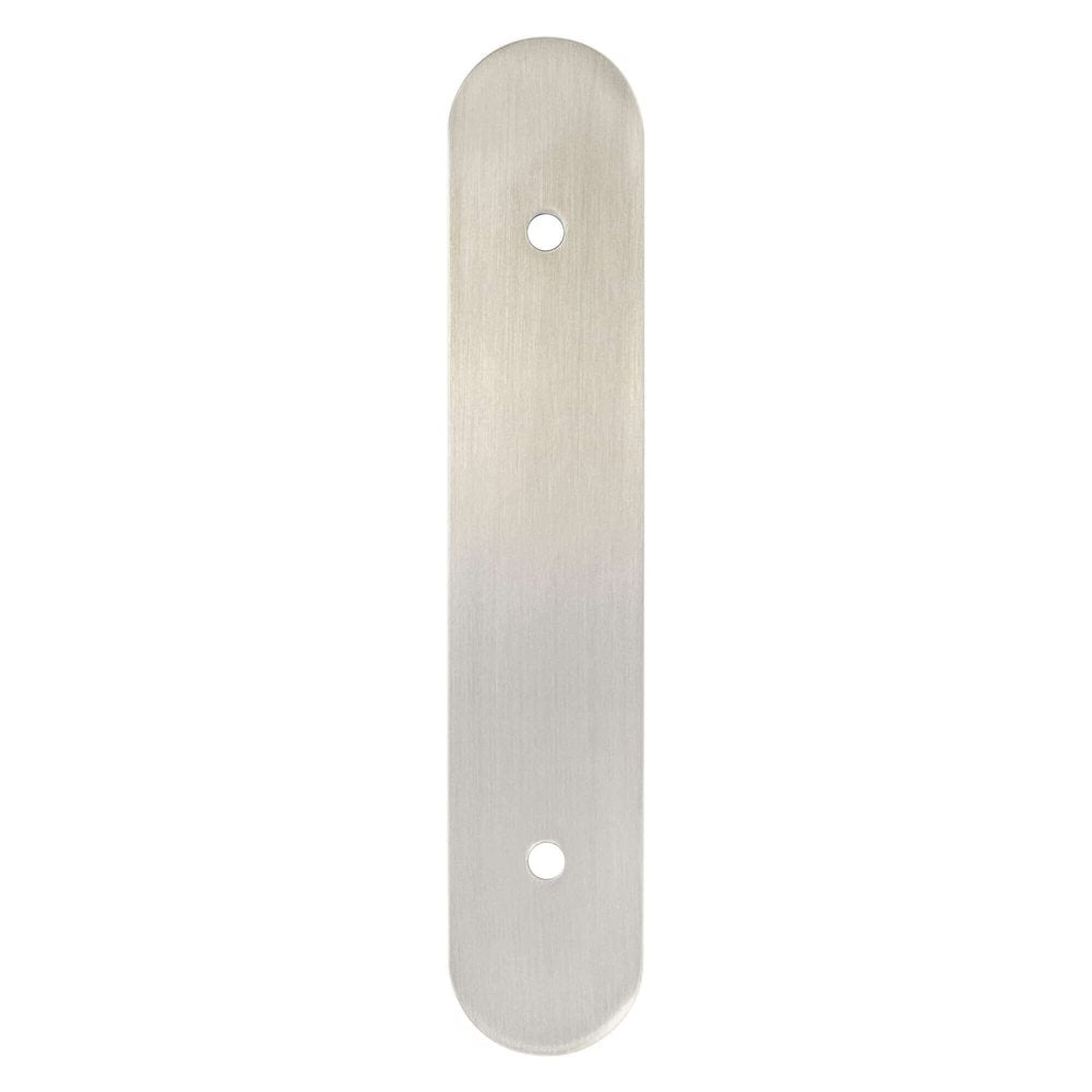 Brushed Nickel Rounded Drawer Pull Backplates - Forge Hardware Studio
