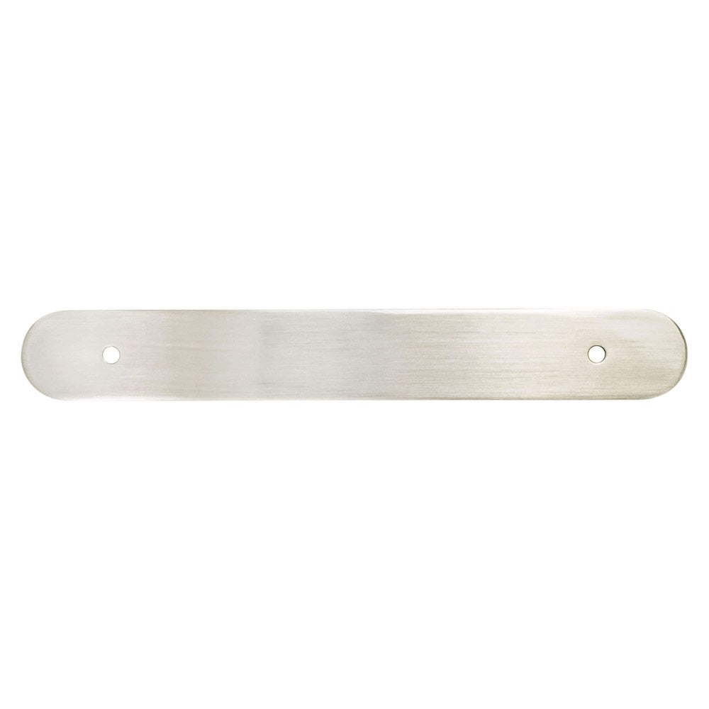 Brushed Nickel Rounded Drawer Pull Backplates - Forge Hardware Studio