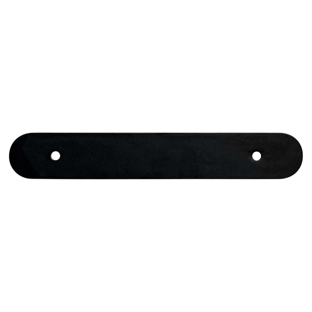Matte Black Rounded Drawer Pull Backplates - Forge Hardware Studio