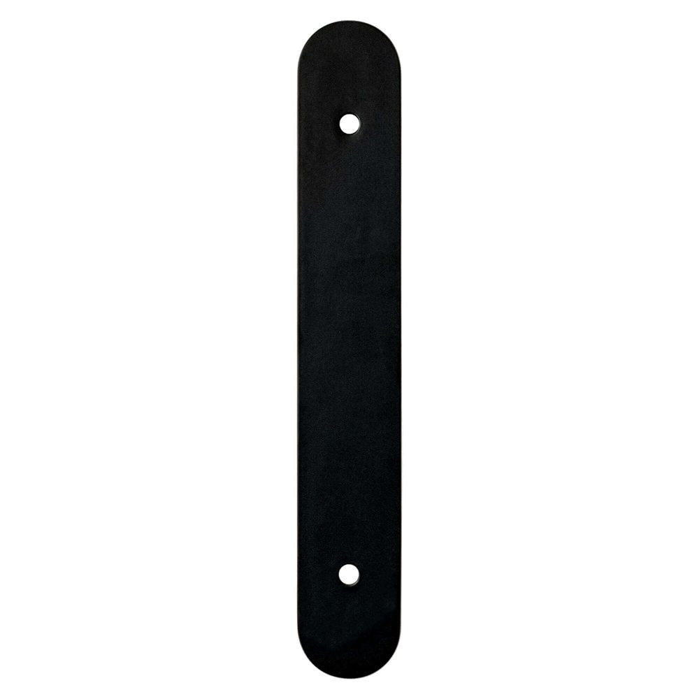 Matte Black Rounded Drawer Pull Backplates - Forge Hardware Studio