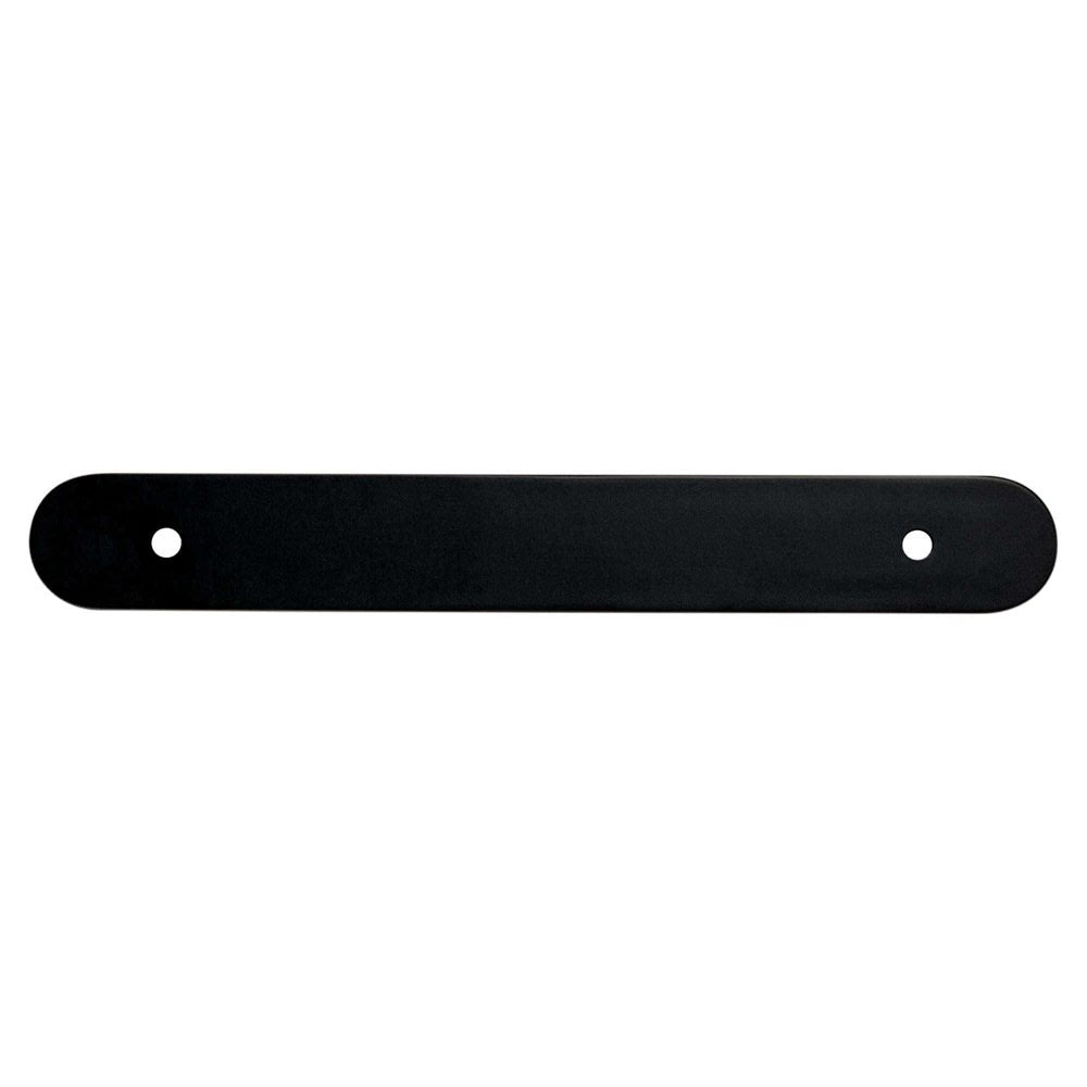 Matte Black Rounded Drawer Pull Backplates - Forge Hardware Studio