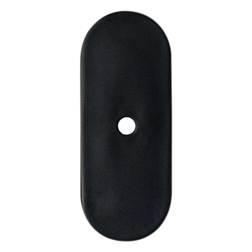 Matte Black Rounded Drawer Pull Backplates - Forge Hardware Studio