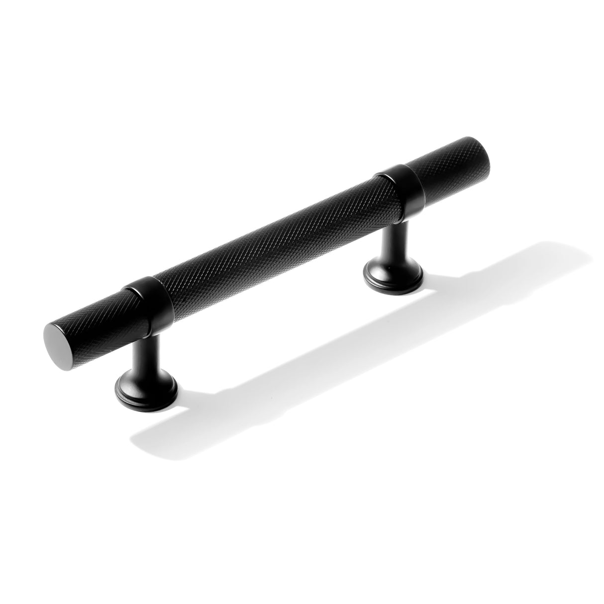 Knurled T-Bar "Contemporary" Matte Black Knobs and Pulls - Forge Hardware Studio