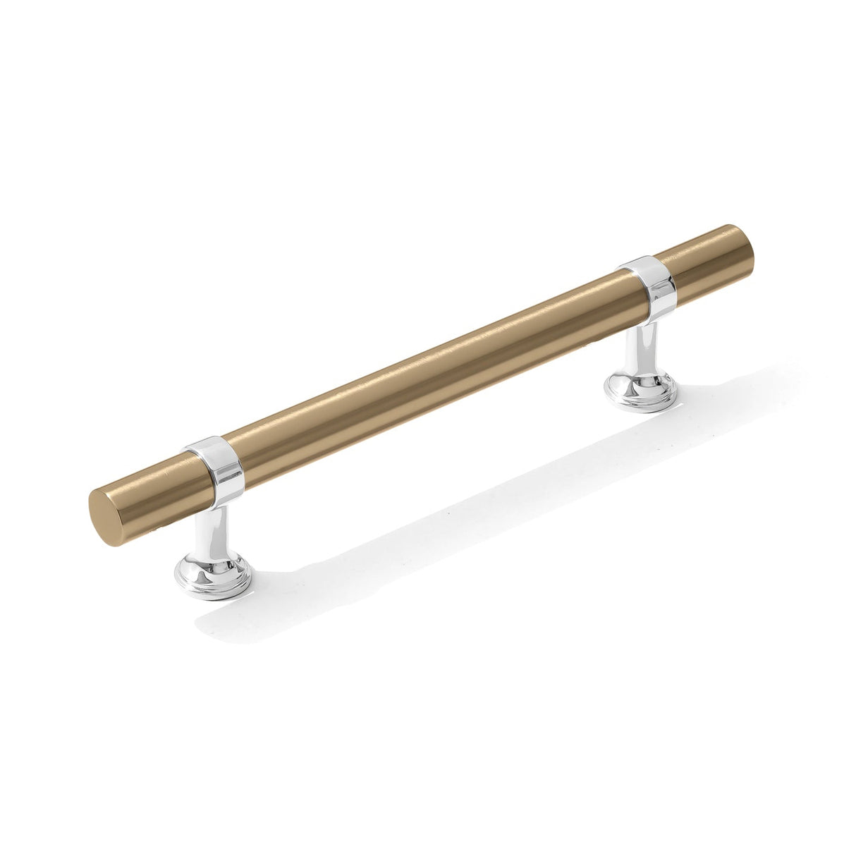 Smooth T-Bar "Contemporary" Polished Chrome and Champagne Bronze Knobs and Pulls - Forge Hardware Studio