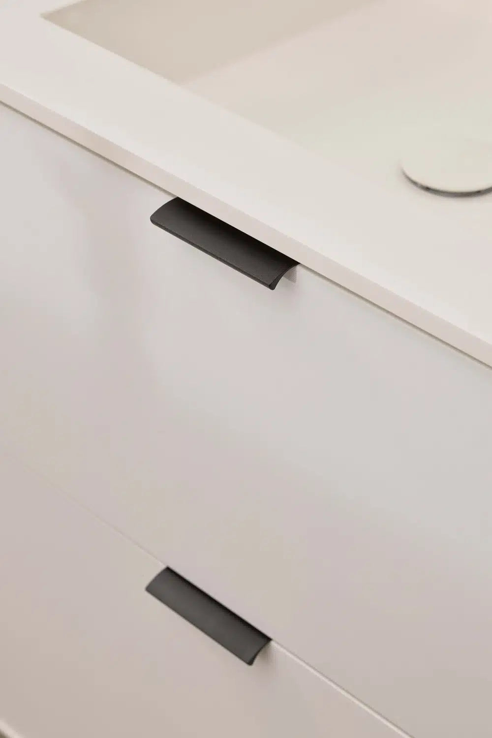 Anthracite Textured "Edge Straight" Tab Drawer Pulls - Forge Hardware Studio