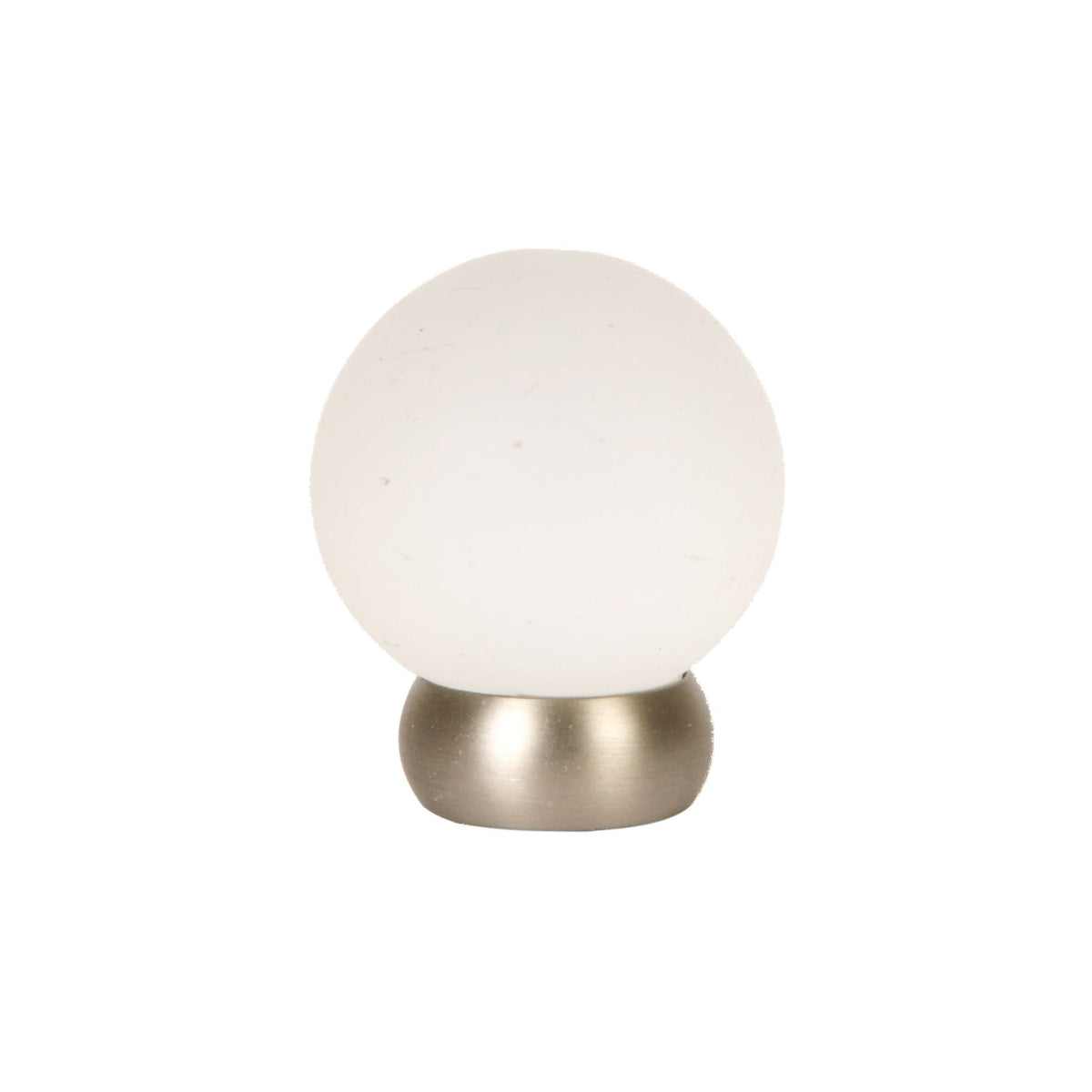 Round Lew's Hardware Nickel and Frosted Glass Cabinet Knob - Forge Hardware Studio