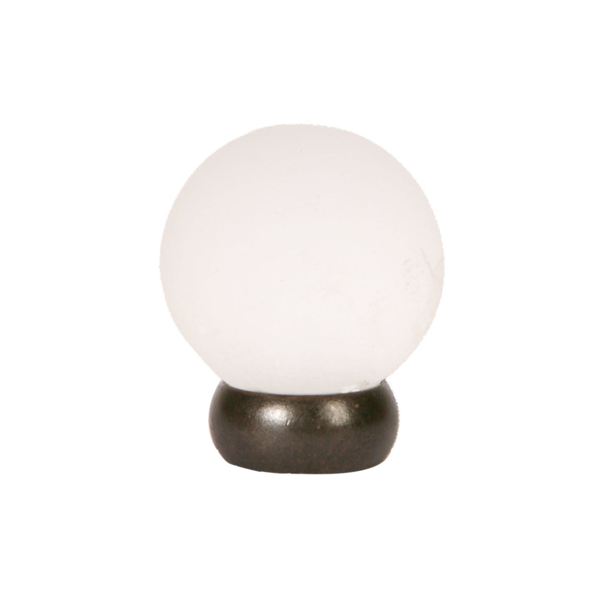 Round Lew's Hardware Oil Rubbed Bronze and Frosted Glass Cabinet Knob - Forge Hardware Studio