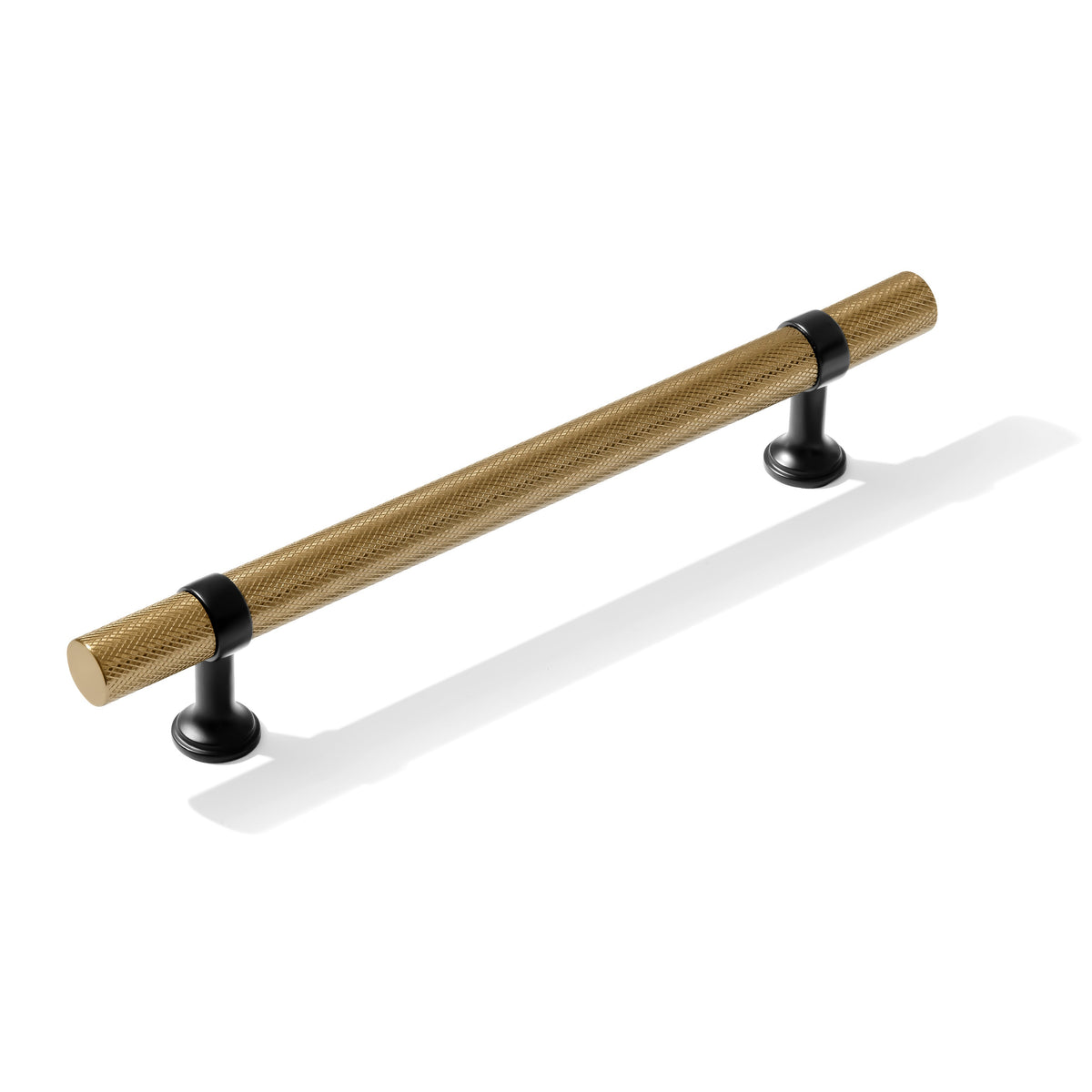 Knurled T-Bar "Contemporary" Matte Black and Champagne Bronze Knobs and Pulls - Forge Hardware Studio