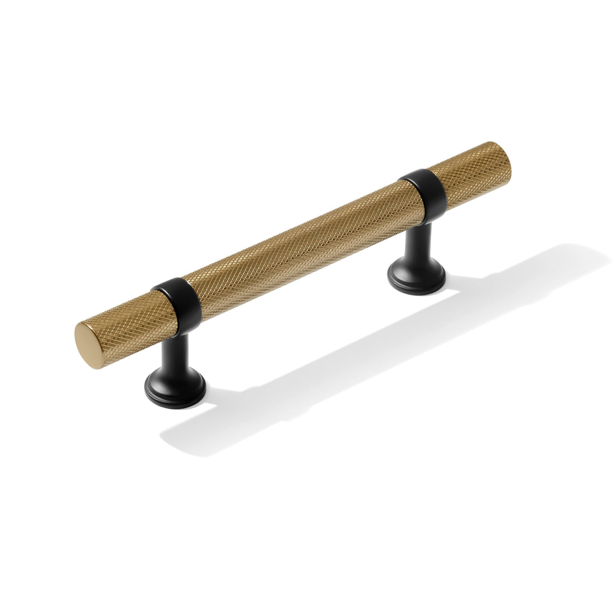 Knurled T-Bar "Contemporary" Matte Black and Champagne Bronze Knobs and Pulls - Forge Hardware Studio