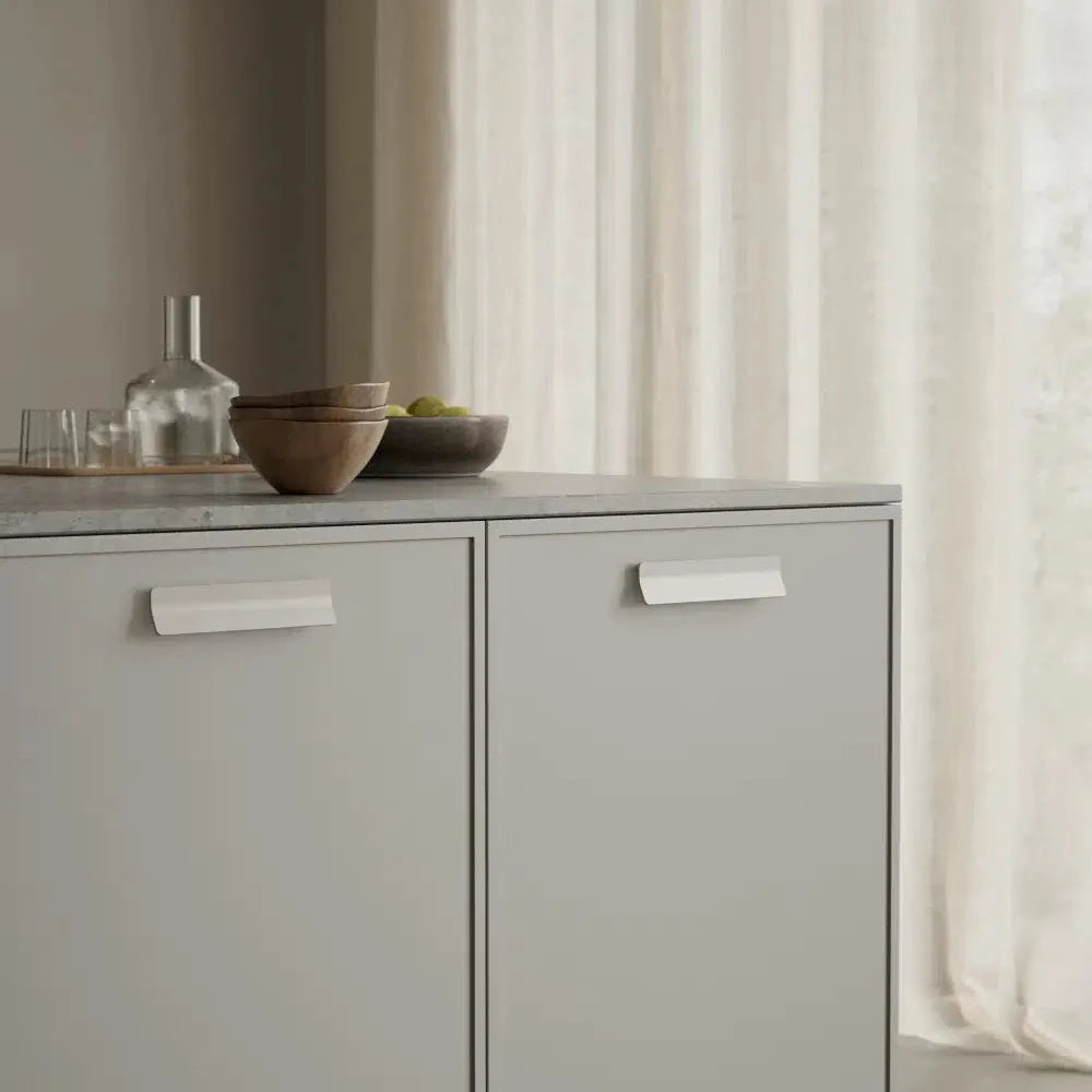 Light Beige "Leaf" Tab Drawer Pulls - Forge Hardware Studio