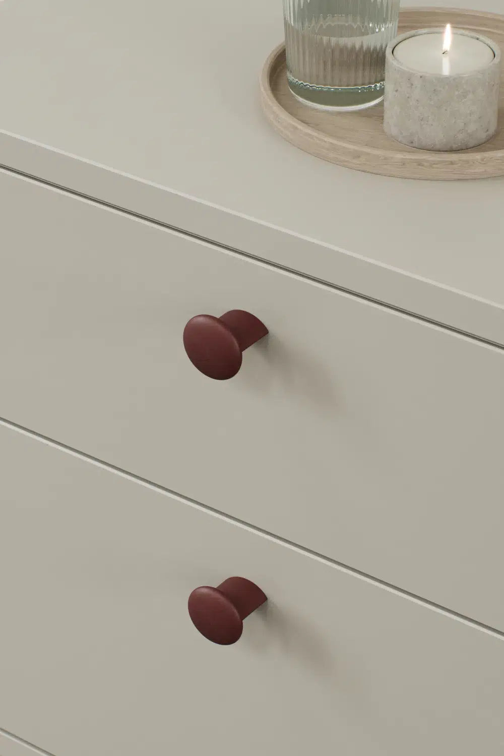 Maroon Red "Volumi" Cabinet Knob and Drawer Pull