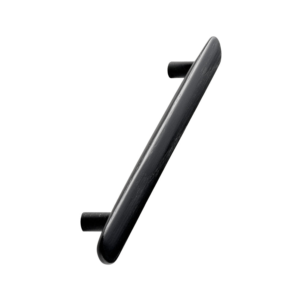 Black Lacquered Wood "Brutus" Cabinet Knob and Drawer Pulls - Euro • Knobs