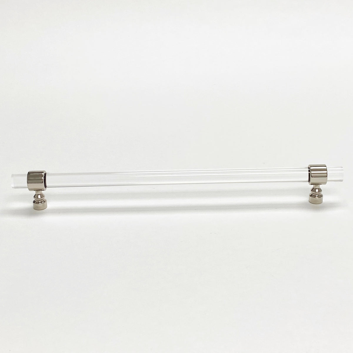 Lucite Polished Nickel "Bank" Drawer Pulls and Cabinet Knobs - Forge Hardware Studio