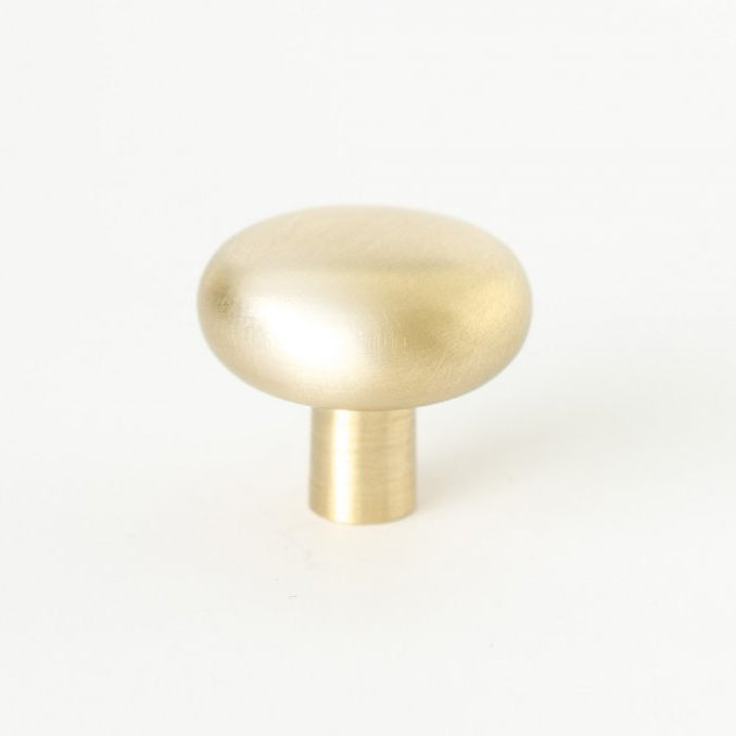 Round Brushed Brass "Halo" Cabinet Knob and Hook - Forge Hardware Studio