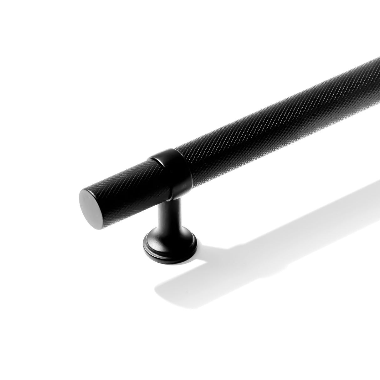Knurled T-Bar "Contemporary" Matte Black Knobs and Pulls - Forge Hardware Studio