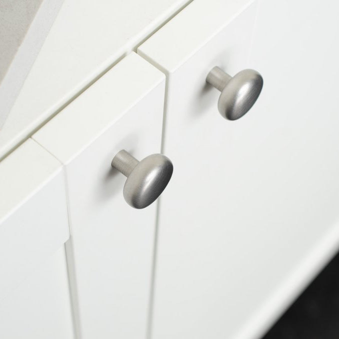 Round Brushed Nickel "Halo" Cabinet Knob and Hook - Forge Hardware Studio