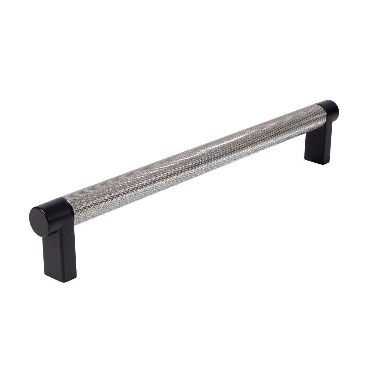 Knurled Black and Satin Nickel Cabinet Knobs and Drawer Pulls