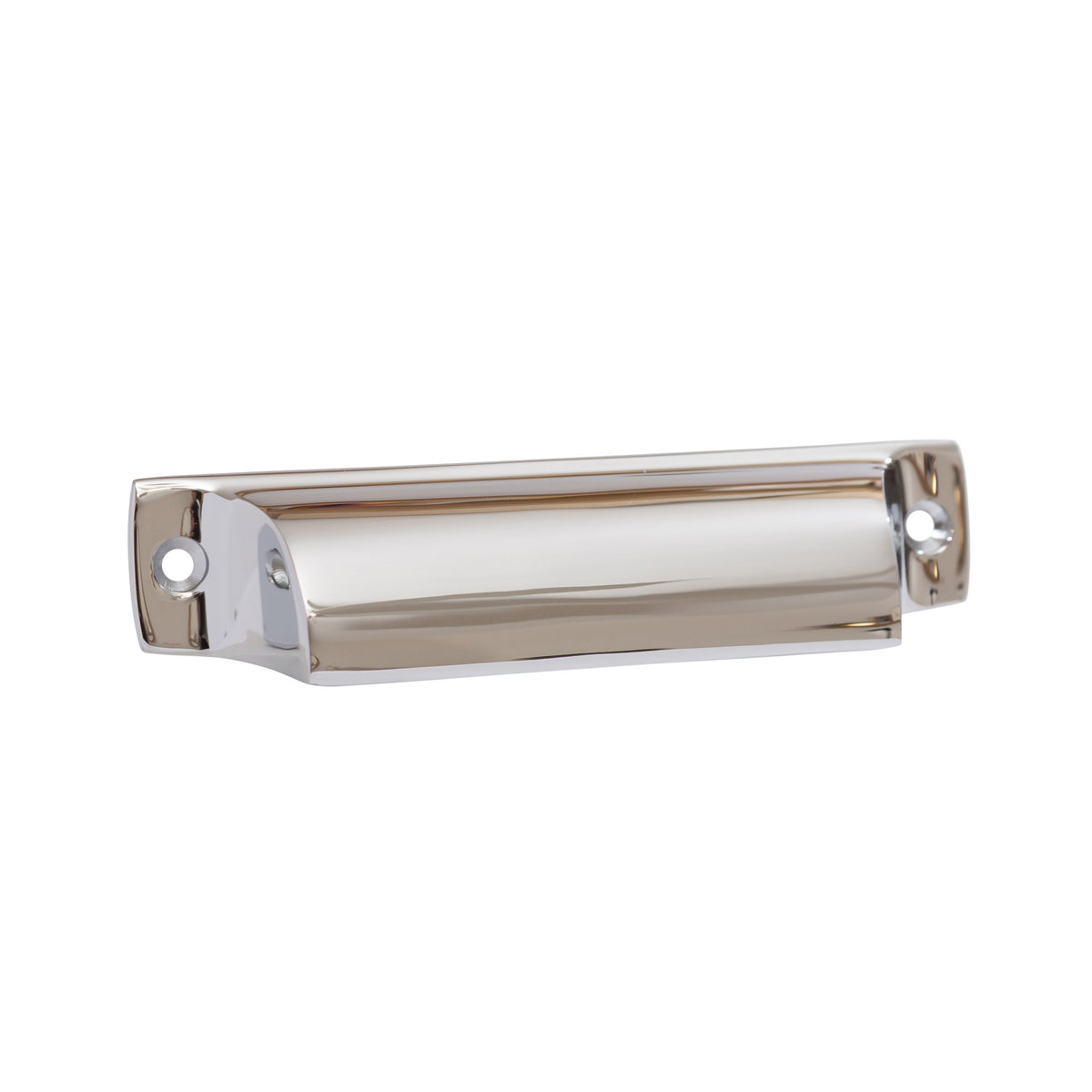 Polished Chrome "Ballard" Cup Drawer Pull - Forge Hardware Studio