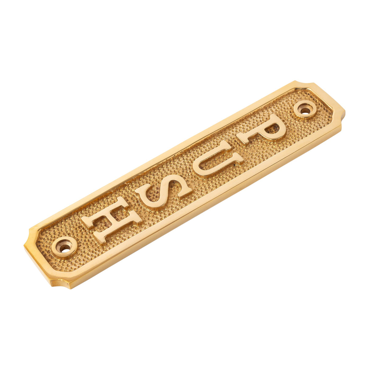 Brass Door Sign "Push" 5-1/2 in. Vintage Door Plaque - Forge Hardware Studio
