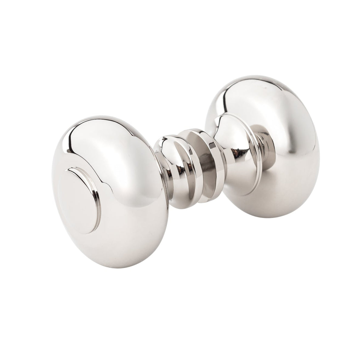 Round Polished Nickel "Fina" Round Glass Shower Knob - Forge Hardware Studio