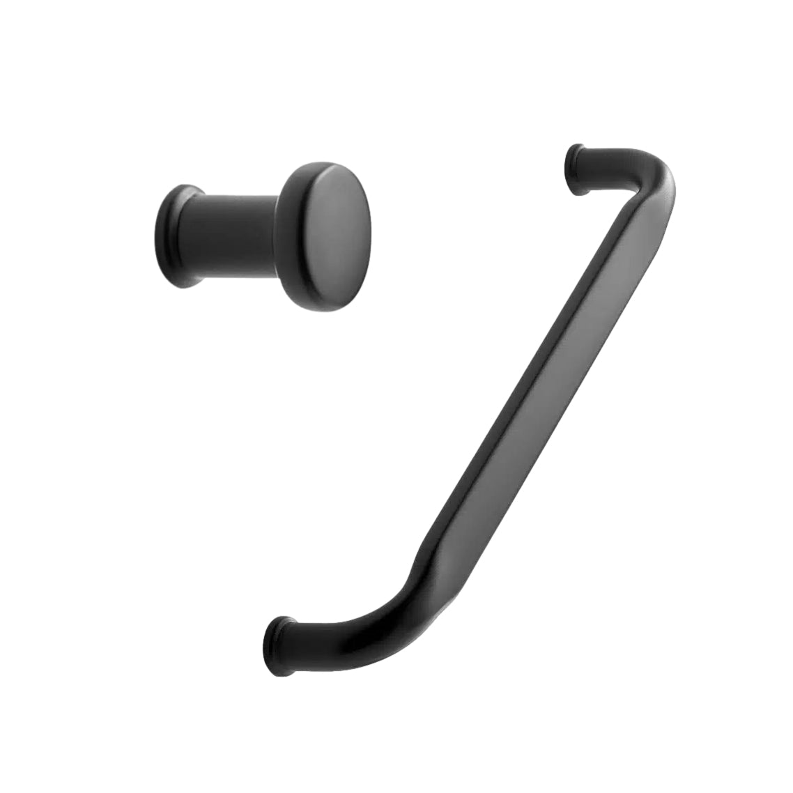 Matte Black "Gate" Knob and Drawer Pull - Forge Hardware Studio