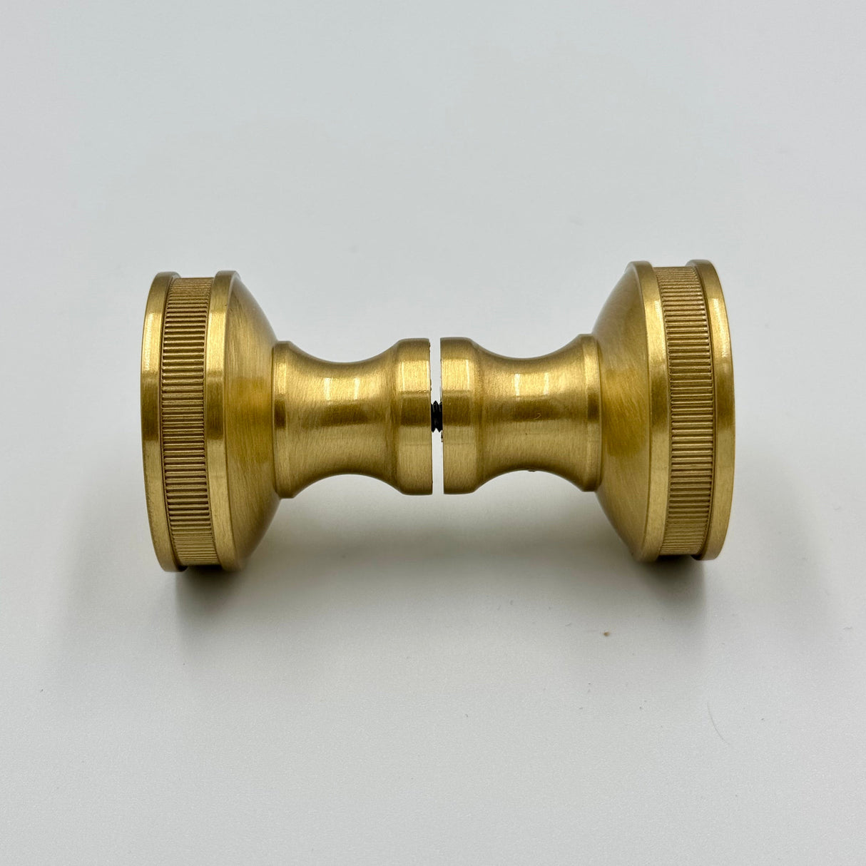Solid Brass "Reeded" Round Glass Shower Knob - Industry Hardware