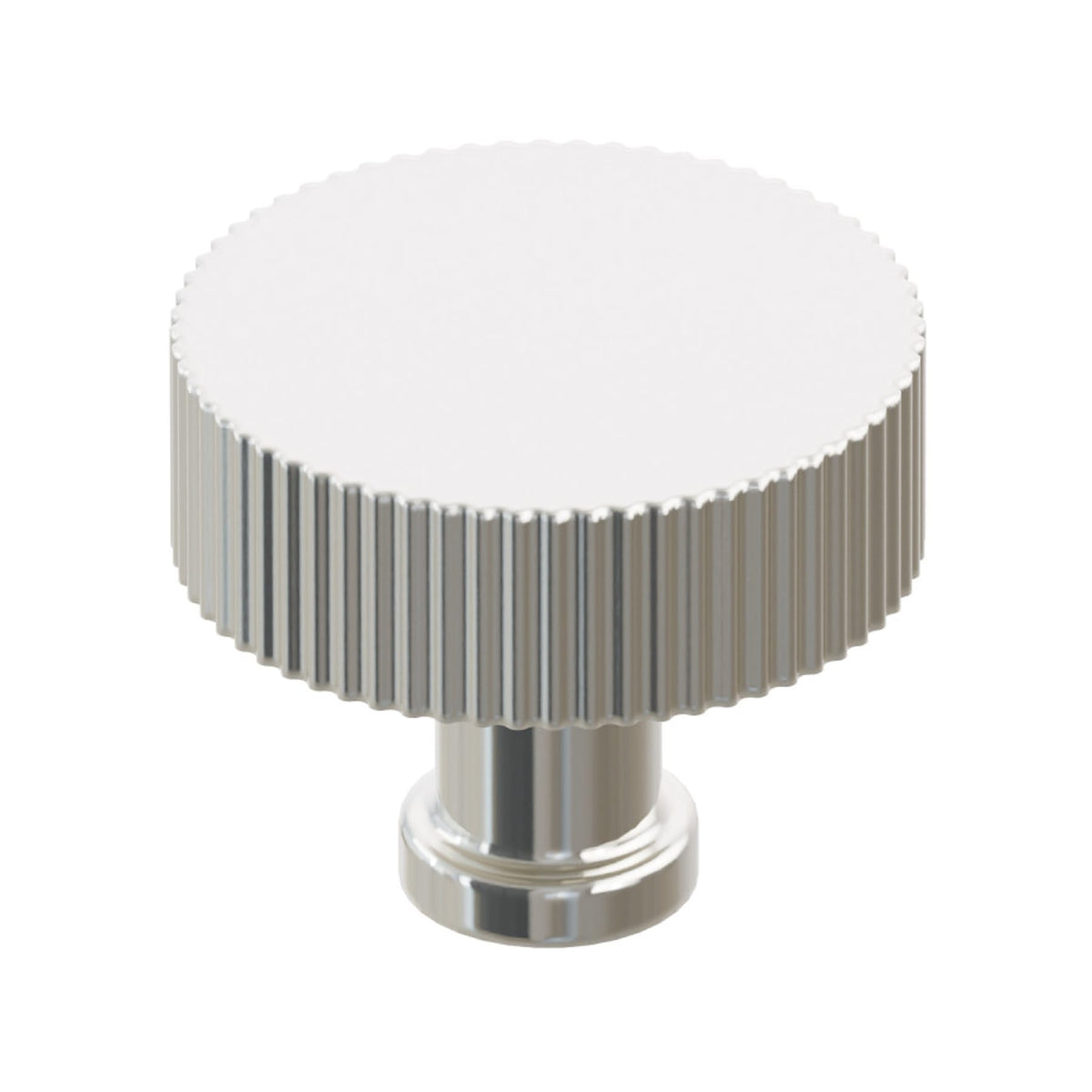 Polished Nickel "ES Fluted" Round Knobs and Drawer Pulls - Forge Hardware Studio