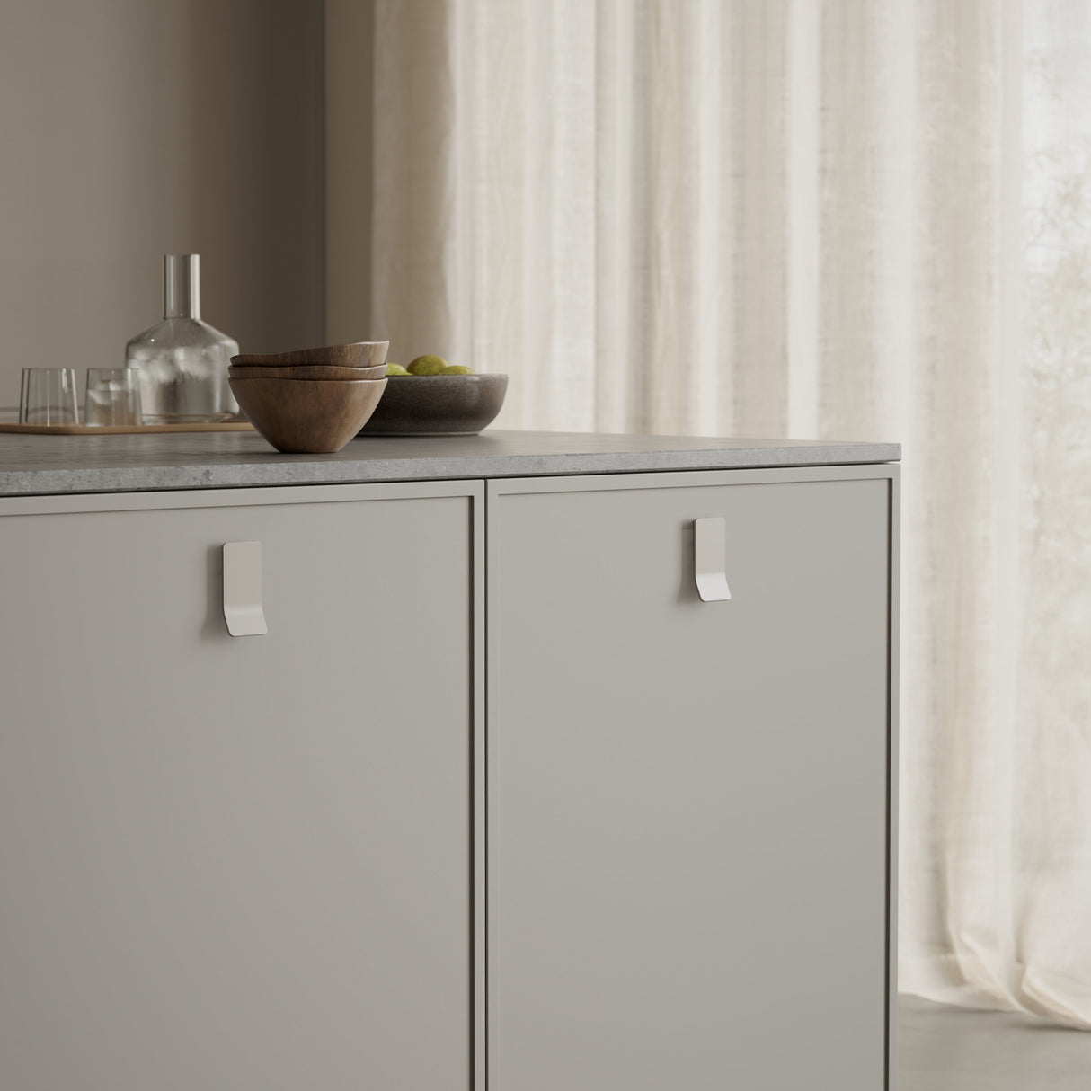 Light Beige "Leaf" Tab Drawer Pulls - Forge Hardware Studio