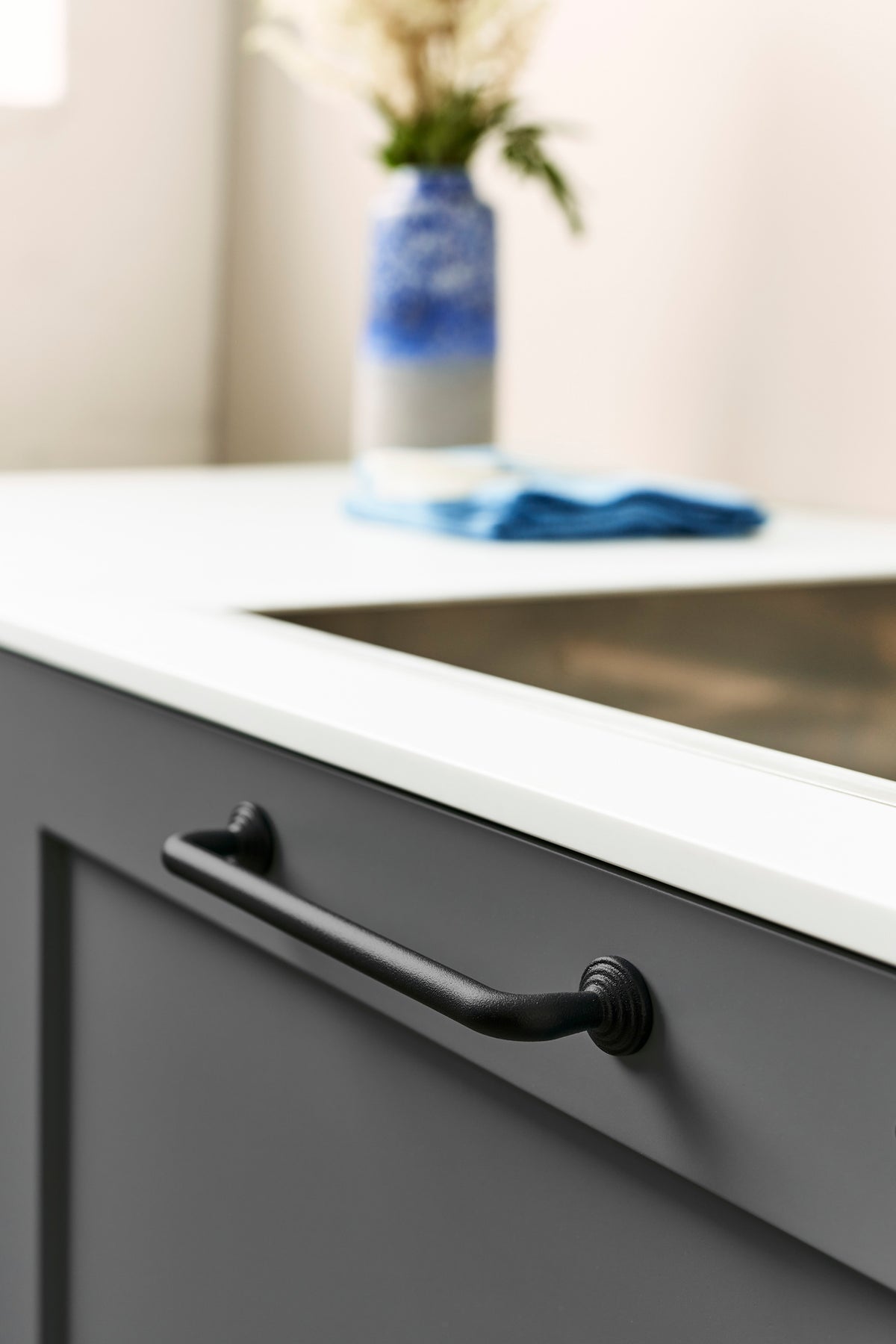 Matte Black "Motion" Knob and Drawer Pull - Forge Hardware Studio