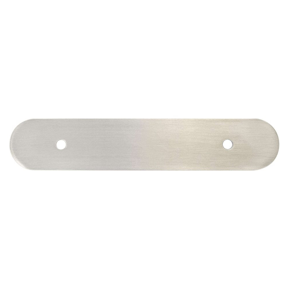 Brushed Nickel Rounded Drawer Pull Backplates - Forge Hardware Studio